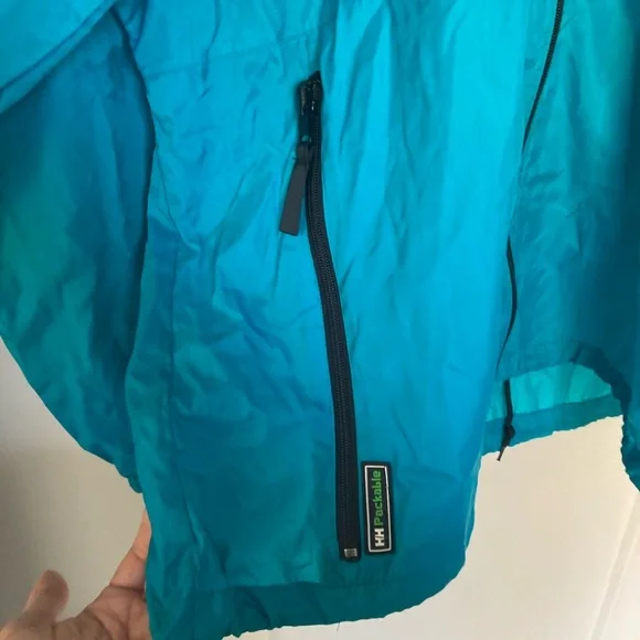 ‘90s Helly Hansen Teal Windbreaker Jacket - Picture 4 of 6